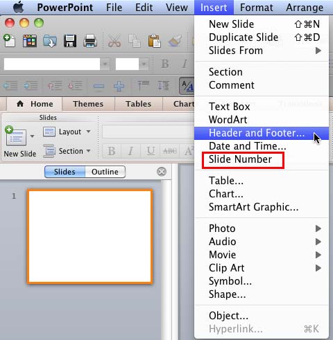 can not insert slide number in powerpoint for mac
